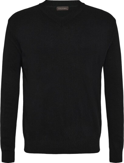 Oscar Jacobson Gregor V Neck BLACK S
