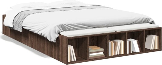 Sengeramme brun eik 140x190 cm konstruert tre 8721102622397