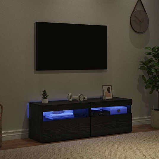 TV skap 2 pcs Svart 60 x 35 x 40 cm Konstruert tre TV skap 2 pcs Svart 60 x 35 x 40 cm Konstruert tre