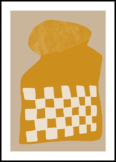 Golden Checkered Form Plakat / 100x150cm