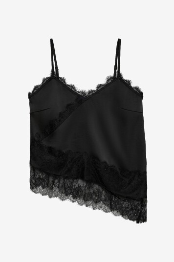 Vero Moda   Undertøystopp vmJulia Singlet Lace Assymetric   Svart