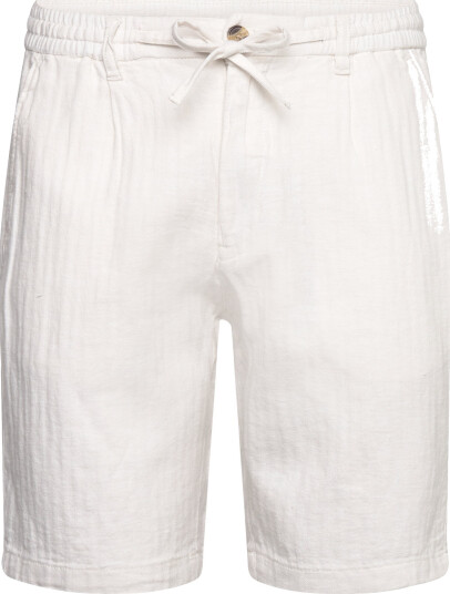 Lindbergh Linen Blend Herringbone Short - White - M