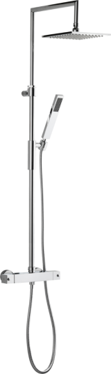 Tapwell LQM8200 Takdusj med trykk-og termostatstyrt dusjbatteri med hånddusj - Krom