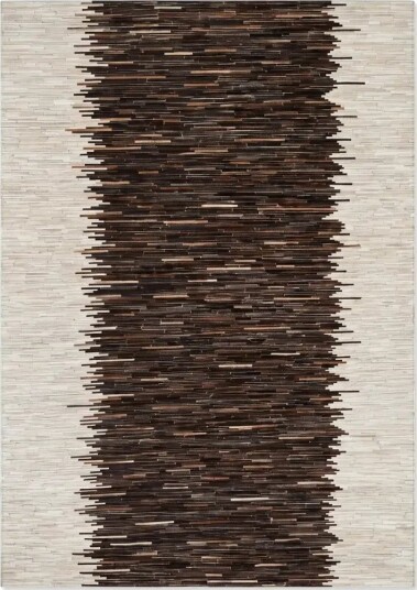 Kuskinn designteppe | Brasil | Stripe | 200x300 cm | 170x240 cm Brun / Hvit 170x240 cm