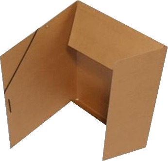 Elastikmappe Folio Fidelekarton Brun Med 3 Klapper Pak/20 Stk.
