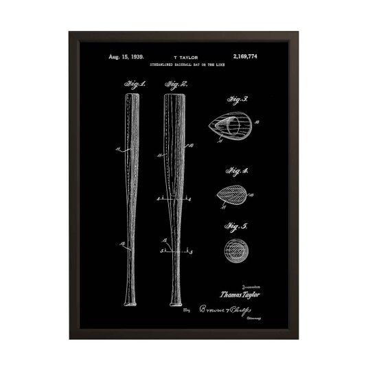 Patent Tegning Plakat Baseballbat Design Patent Tegning Plakat Baseballbat Design
