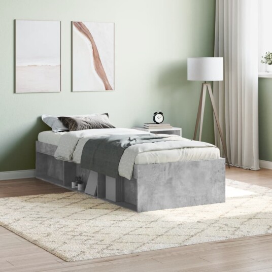 vidaXL Sengeramme betonggrå 75x190 cm 8721012158047