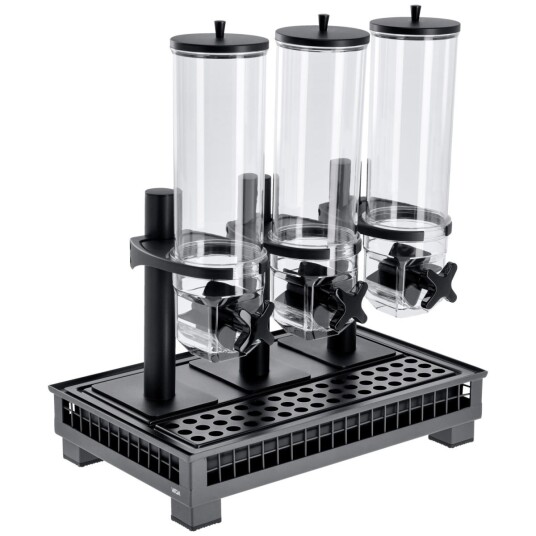 VEGA Müslidispenser Portland trippel GN 1/1 Størrelse GN 1/1 55.4x35.2x53 cm (LxBxH) Antrasitt/Transparent/Svart Rektangulær