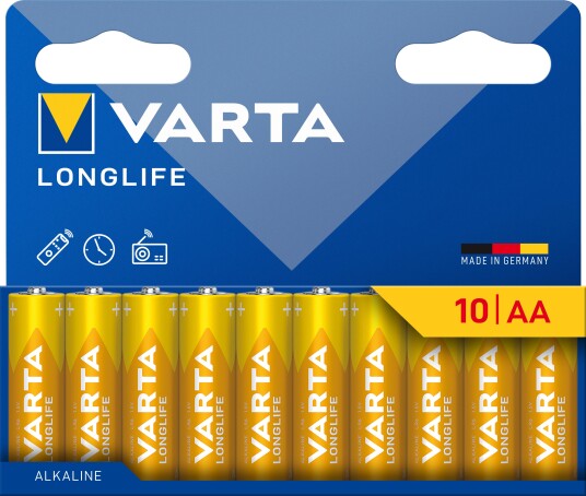 Varta Longlife AA Alkalisk Batteri 10-pack 1.5V