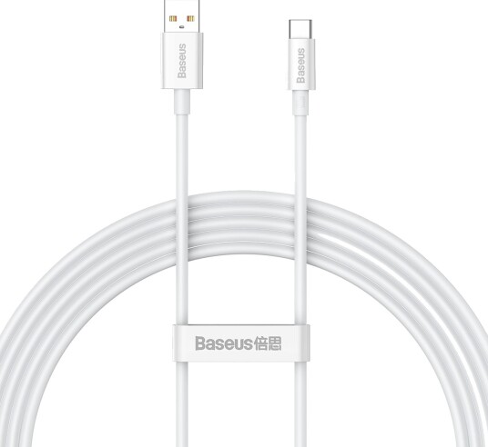 Baseus 100W USB-C Kabel 2m Hvit - Superior Serie