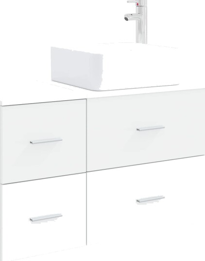  Baderomsinnredningssett 2 pcs Hvit Konstruert tre