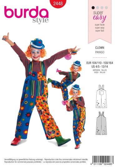 Burda 2448 Klovn Barn EUR 104–164 Burda 2448 Klovn Barn EUR 104–164