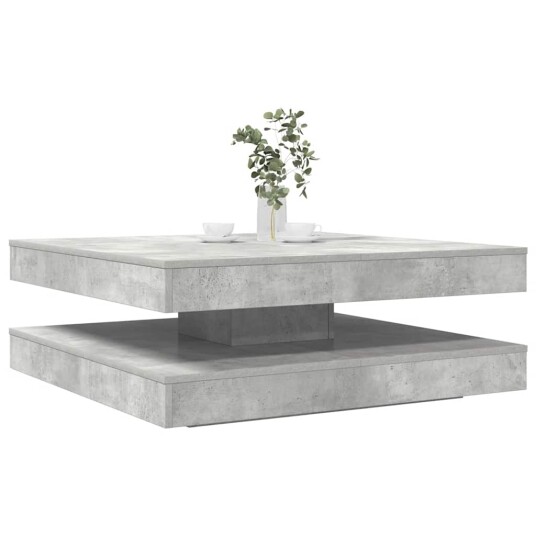 Salongbord 360-graders roterbart betonggrå 90x90x34,5 cm 8721158573377