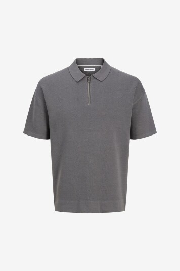Jack & Jones Genser jjTroy Knit Zip Polo Grå