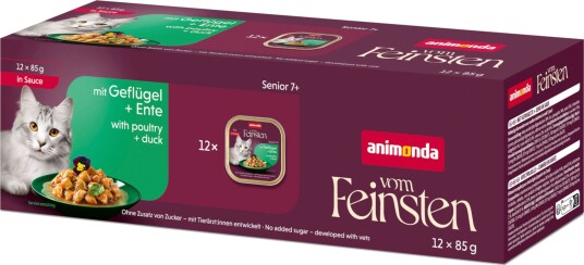 Animonda Vom Feinsten Våtfôr Senior I Saus Fjærkre & And 12 X 85 G