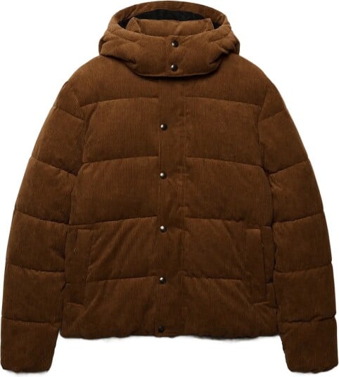 Superdry Premium Hood Cord Puffer Jkt   DARK TOBACCO BROWN   M