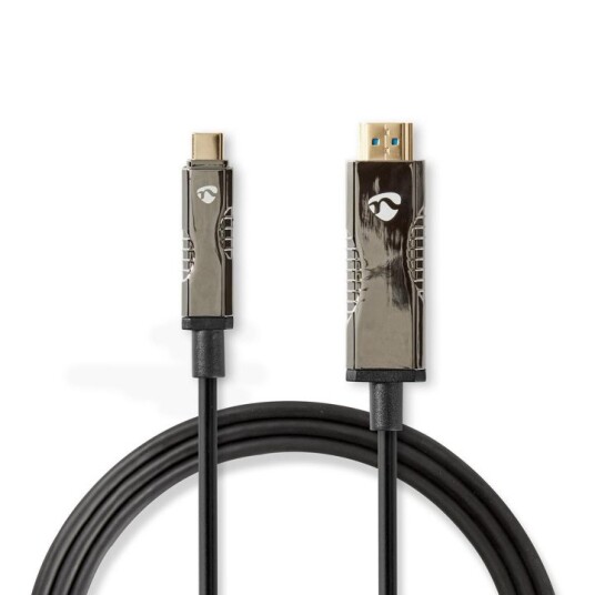 Nedis Aktiv optisk USB-kabel | USB-C™ Hann | HDMI ™ -kontakt | 18 Gbps | 5.00 m | Rund | PVC | Sort | Gaveeske