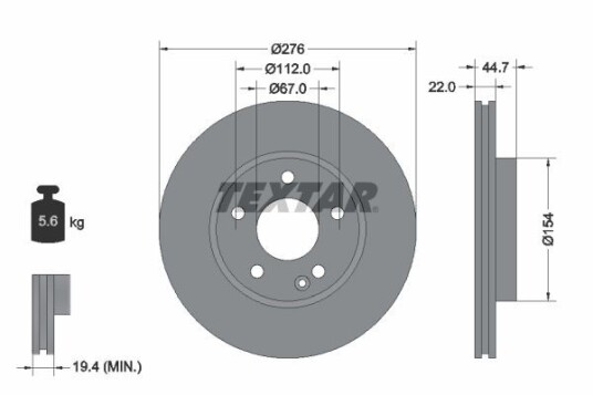 Bremseskive TEXTAR 92131903 Bremseskive TEXTAR 92131903