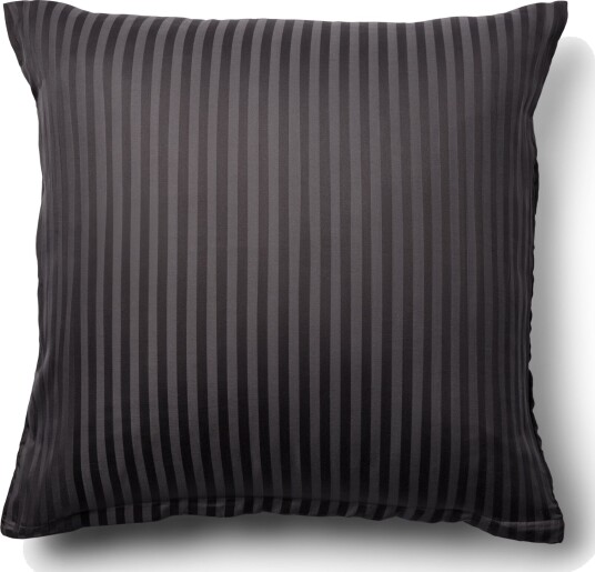 Putetrekk 50x70 cm   100% bomullssatin   Klassiske mørkegrå striper