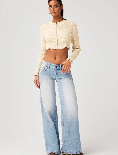 ABRAND 00 Super Low Wide Tall Kaia Wornkaia Worn - Blue - 23 ABRAND 00 Super Low Wide Tall Kaia Wornkaia Worn - Blue - 23