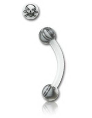 Utgått Skull White 1.2 x 8 mm Øyenbrynspiercing