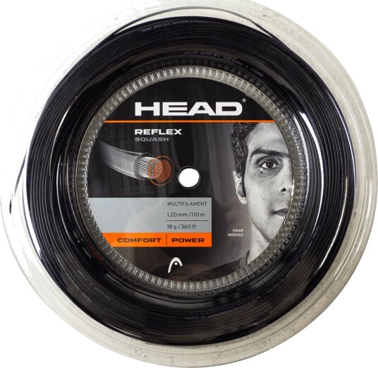 Head Reflex Squash (110M Reel), streng, squash BLACK