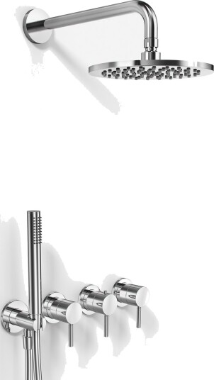 Semplice STB801 S05 Rain Delux Smartterm Ø20cm Easyclean Vegg Krom Dusjsett