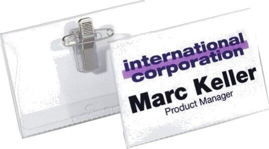 DURABLE name badge for 40 x 75 mm transparent pack of 50 DURABLE name badge for 40 x 75 mm transparent pack of 50