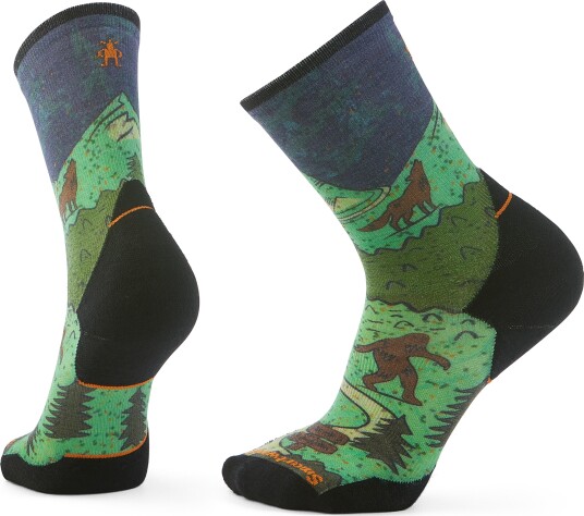 Smartwool Trail Run Targeted Cushion Neature Print Crew Socks Twilight Blue 38 41