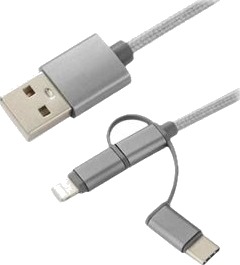 Coreparts Usb-Kabel Usb Hann Til Lightning Micro-Usb Type B Usb-C Hann 1 M Grå Coreparts Usb-Kabel Usb Hann Til Lightning Micro-Usb Type B Usb-C Hann 1 M Grå