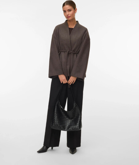 Vero Moda Awsijina Ls V Neck Short Jacket Noos Brown L Vero Moda Awsijina Ls V Neck Short Jacket Noos Brown L
