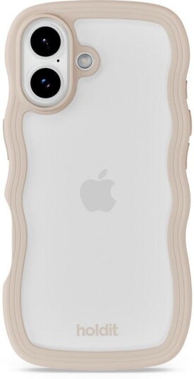 Holdit iPhone 17 Wavy Deksel   Light Beige / Transparent