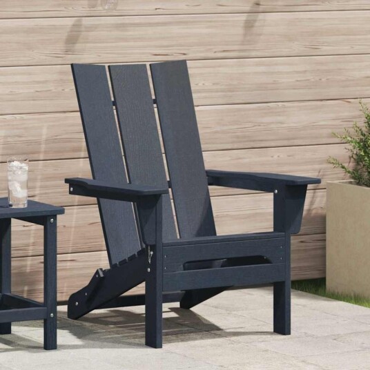  sammenleggbare Adirondack stol marineblå 74.5x80.5x90 cm HDPE