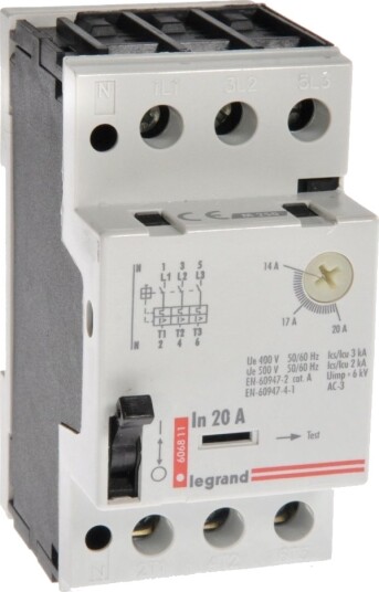 Legrand Motorvernbryter 3P 9Kw 14 20A M 250 20 606811