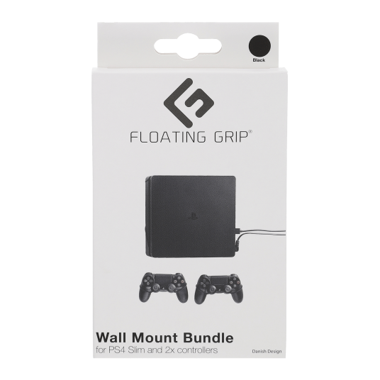 Floating Grip Playstation 4 Slim and Controller Wall Mount - Bundle (Black)