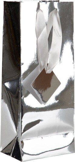 Sølvfarget Metallisk Vinpose 12,5x9x27 cm Bryllup 70695