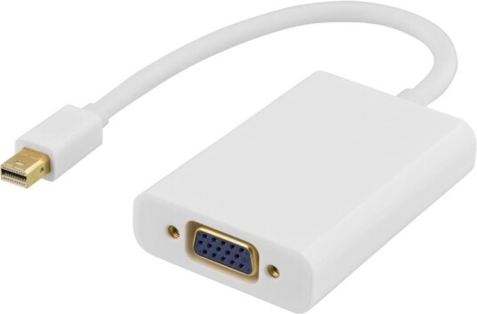 DELTACO mini DisplayPort till VGA-adapter med ljud 0,25m vit DP-VGA14
