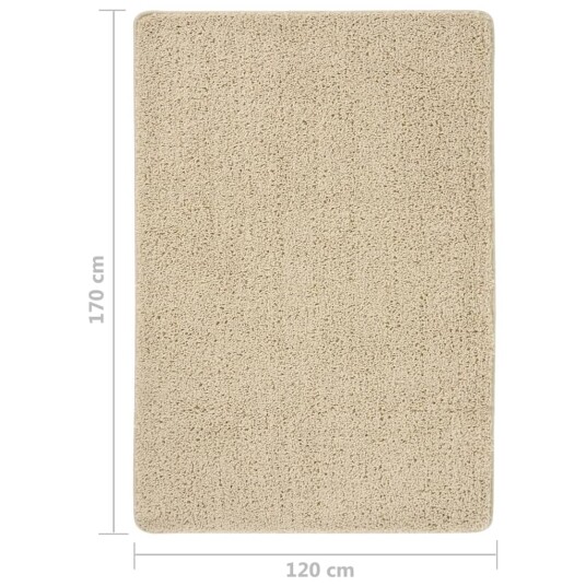 vidaXL Flossteppe kremhvit 120x170 cm sklisikkert