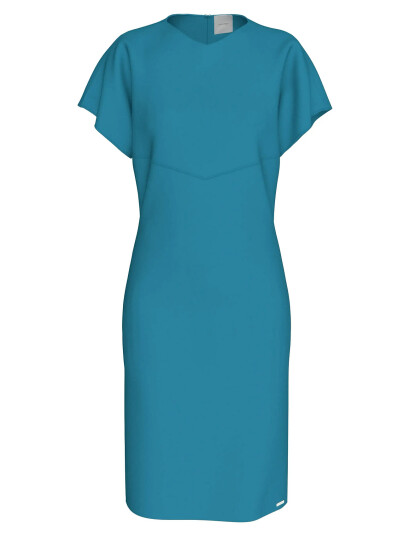 Calvin Klein Stretch Crepe Ss Dress Blue 38 Calvin Klein Stretch Crepe Ss Dress Blue 38