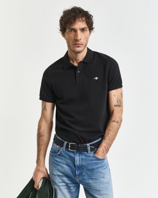 Gant Klassisk piquéskjorte i slim fit BLACK XL Gant Klassisk piquéskjorte i slim fit BLACK XL