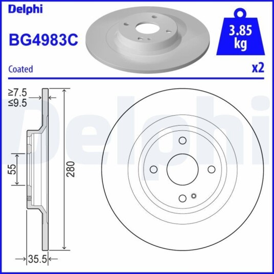 Bremseskive DELPHI BG4983C