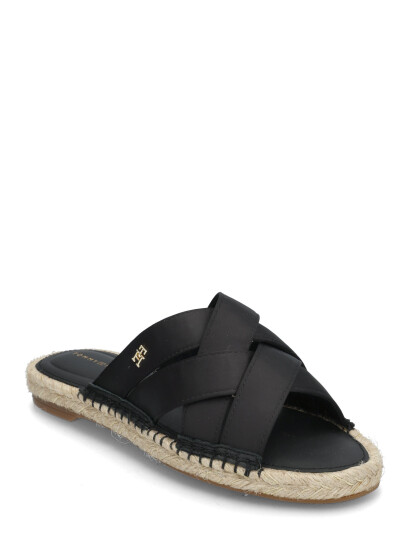 Tommy Hilfiger Satin Espadrille Mule - Black - 37