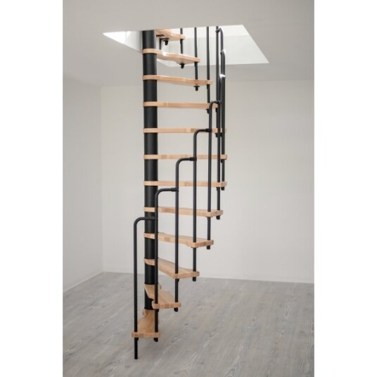 Minka Suono Spiraltrapp Ø140 sort massiv Bøg Minka Suono Spiraltrapp Ø140 sort massiv Bøg