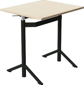 Elevbord Atlas 1132 700X600mm Lyddæmpende Eg Højtrykslaminat Sortolivent Stel