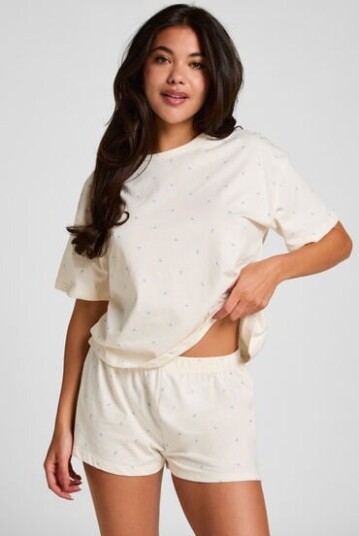 Hunkemöller Pysjamassett Cotton Hvit Hunkemöller Pysjamassett Cotton Hvit