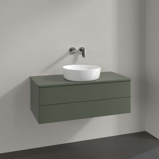 Villeroy & Boch  Antao Servantskap med 2 skuffer 100x50x36 cm m/lys Grønn Matt