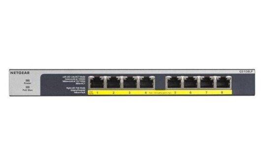 Netgear GS108LP-100EUS 8-Port Gigabit Ethernet PoE+ Unmanaged Switch with FlexPoE (60W) (0606449134971)
