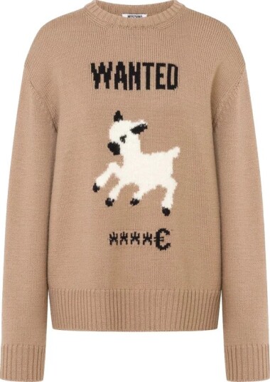 Moschino, Dame, Strikkevarer, Beige, S,