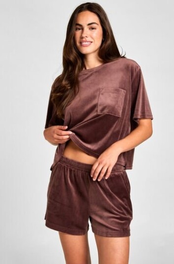 Hunkemöller Velours Pocket shorts Brun