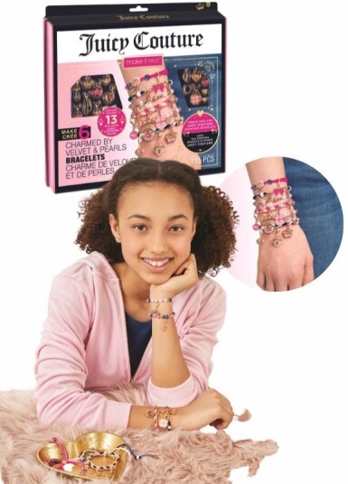 Make It Real Juicy Couture Charmed by Velvet and Pearls Bracelet Kit lag 6 armbånd med charms Make It Real Juicy Couture Charmed by Velvet and Pearls Bracelet Kit lag 6 armbånd med charms